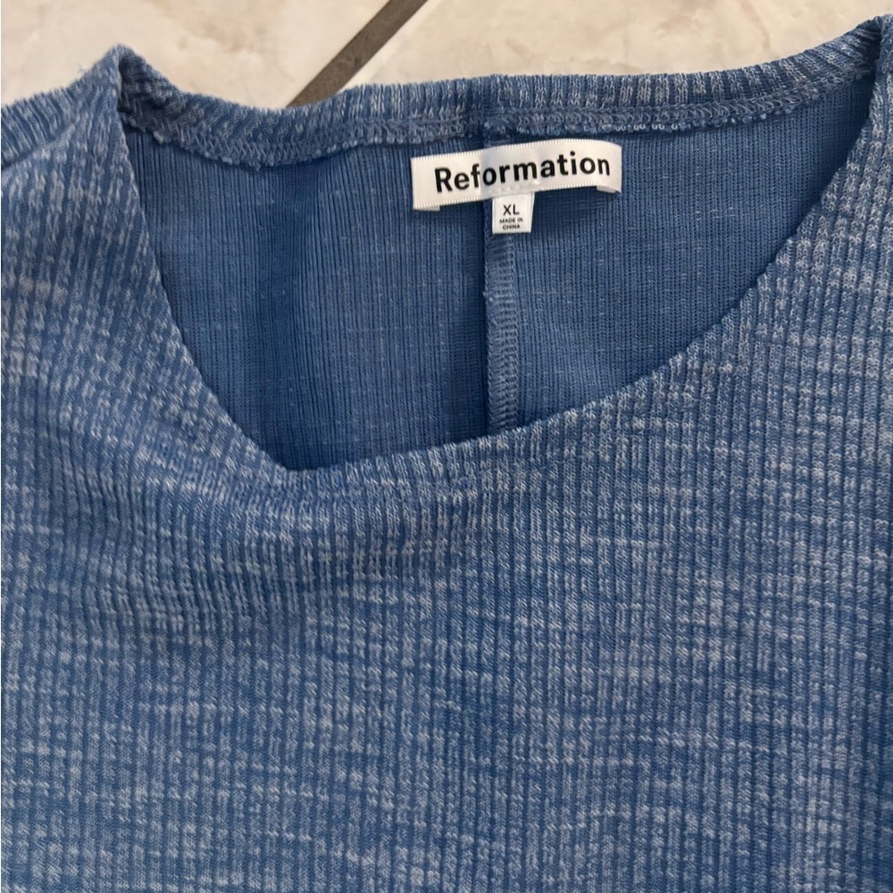 Reformation Tracey Knit Dress in Deep Sky XL NWT - Picture 6 of 7